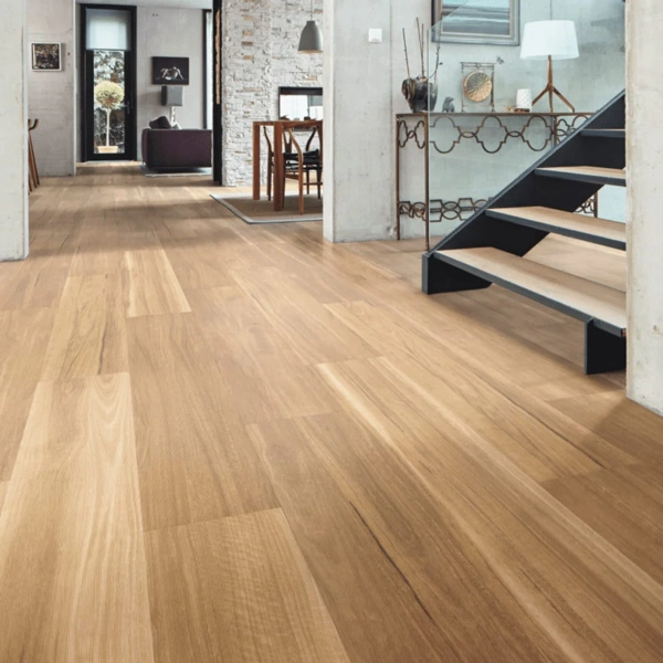 Modern loose lay LVT flooring Dubai in a bright, open interior.